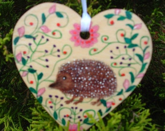 Hedgehog stroll hanging decoration.