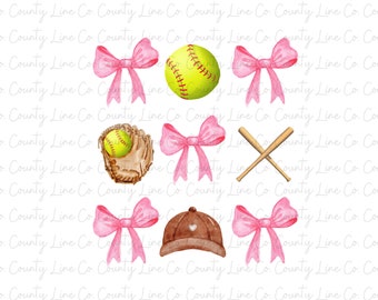 Softball coquette bows png