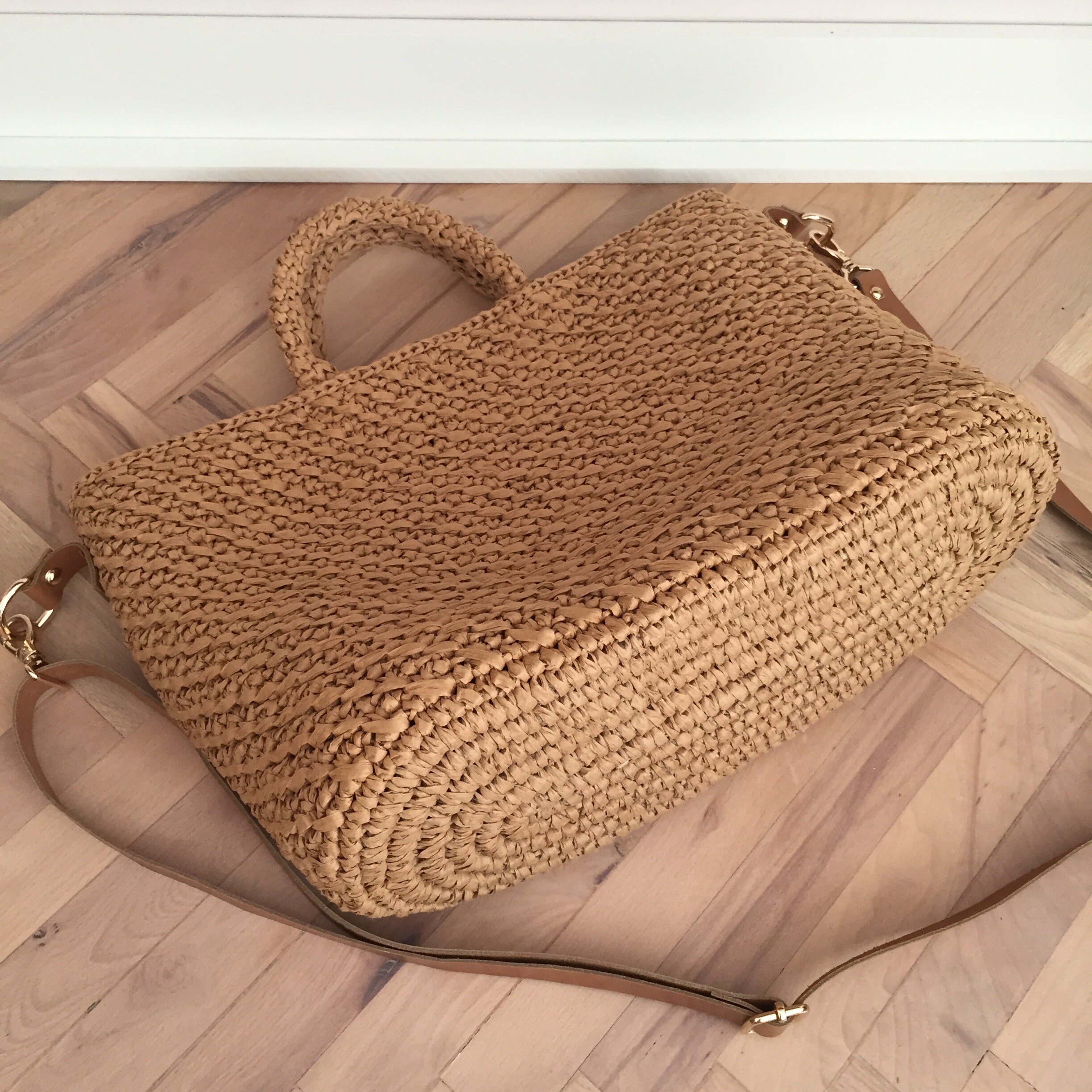 Handmade Crochet Natural Straw Raffia Bag Crossbody Hand Bag | Etsy
