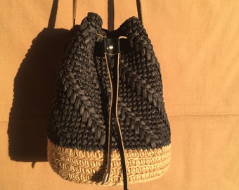 black raffia bag