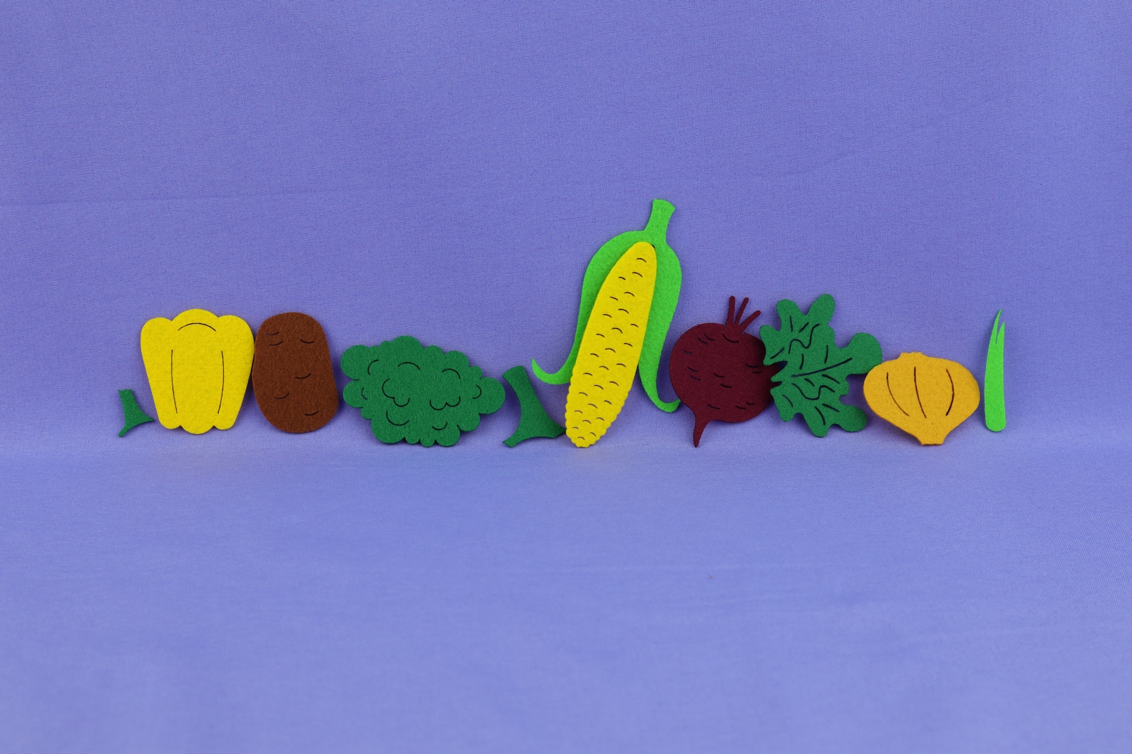 Felt Vegetables Felt Shapes Precut Felt Vegetables Die Etsy