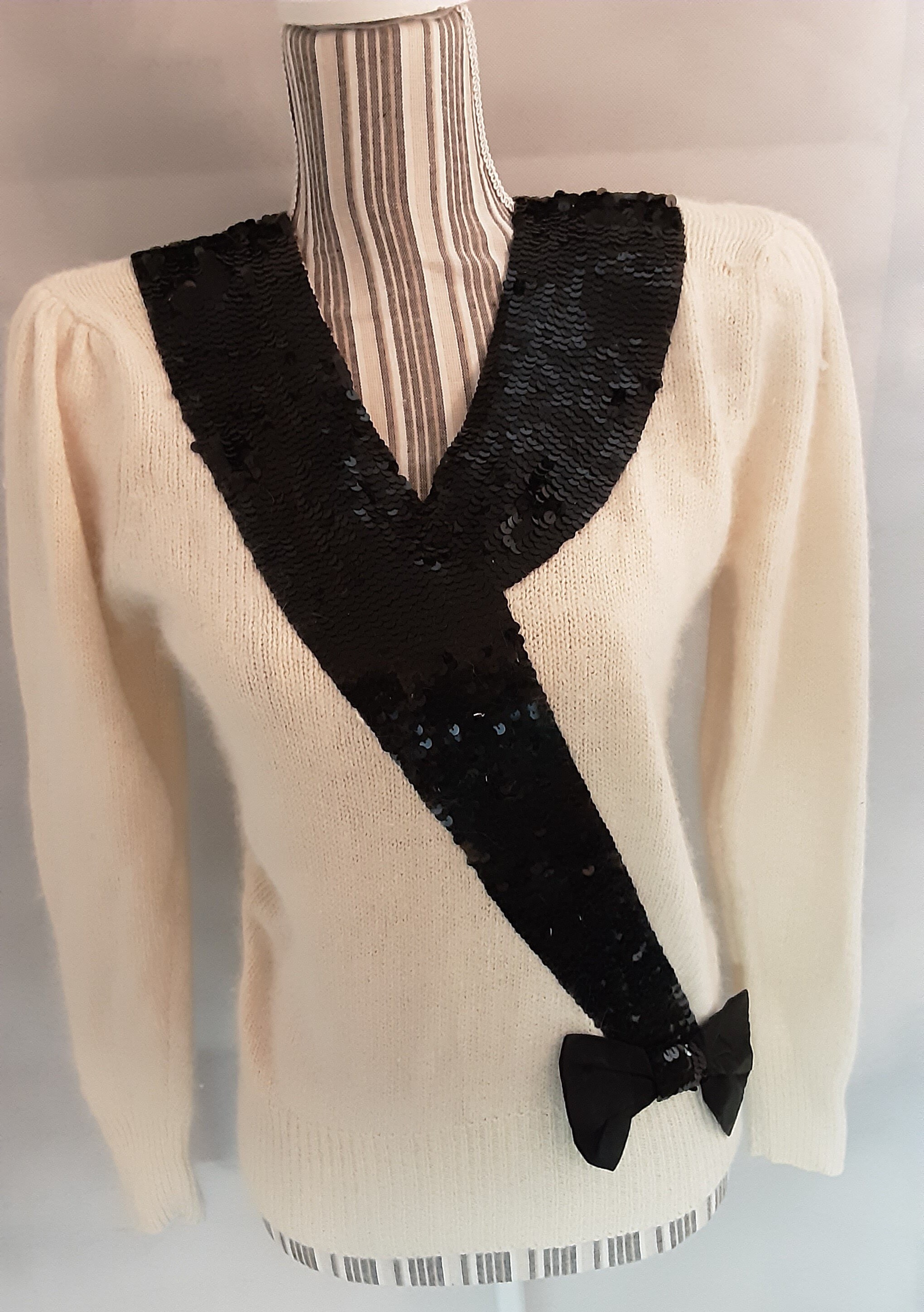 white silk sweater
