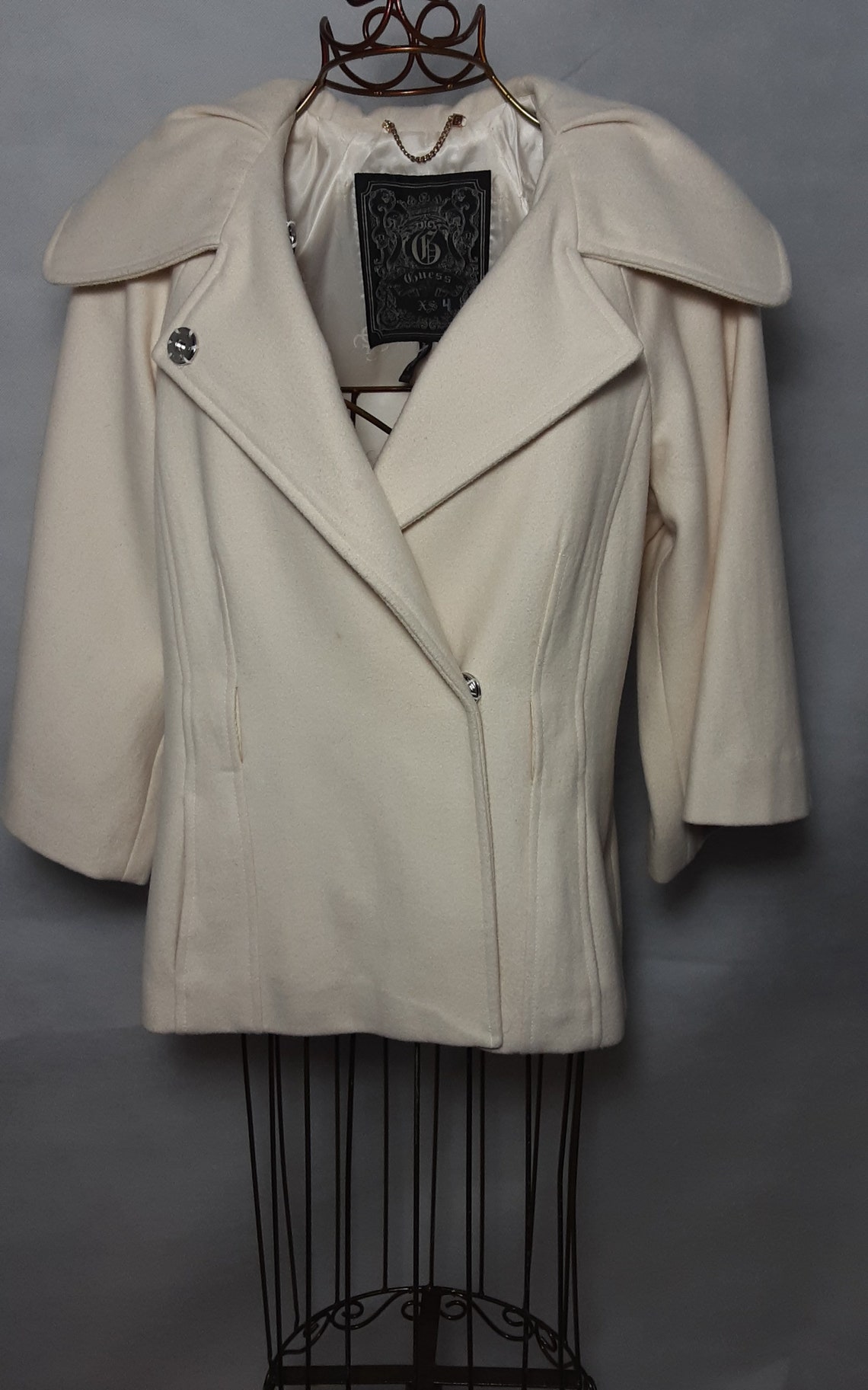 guess white wool coat
