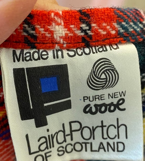 Vintage Plaid Shawl LAIRD-PORTCH Scotland - image 2