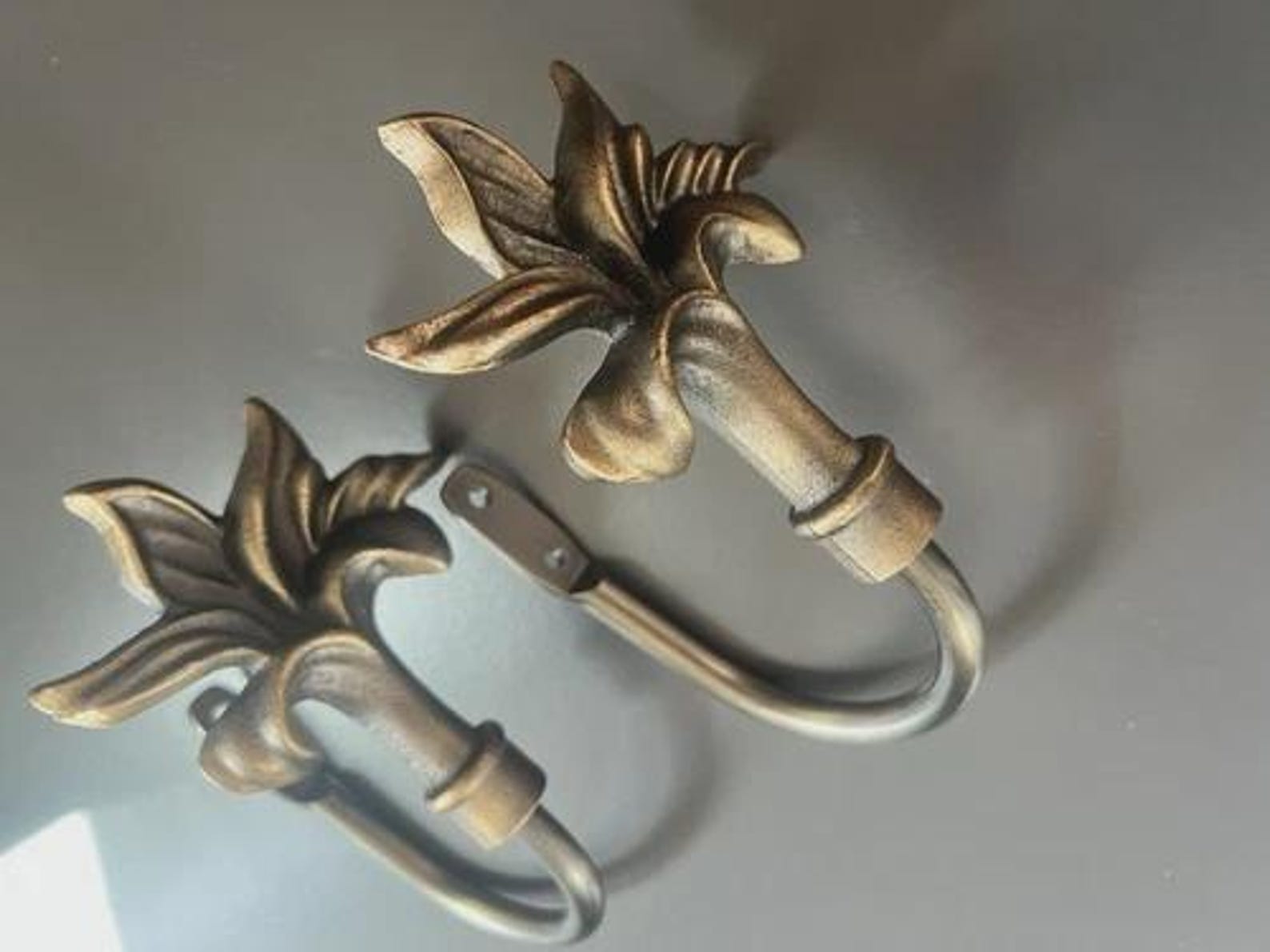 Vintage Cast Heavy Floral Curtain Tieback