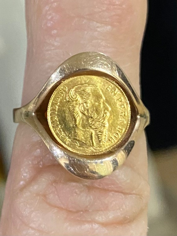 Vintage 14k Gold Ladies Imperial Coin Ring W/Emper