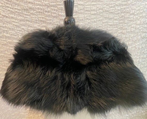 Elegant Black Faux Fur Shoulder Cape Shawl Wrap S… - image 8