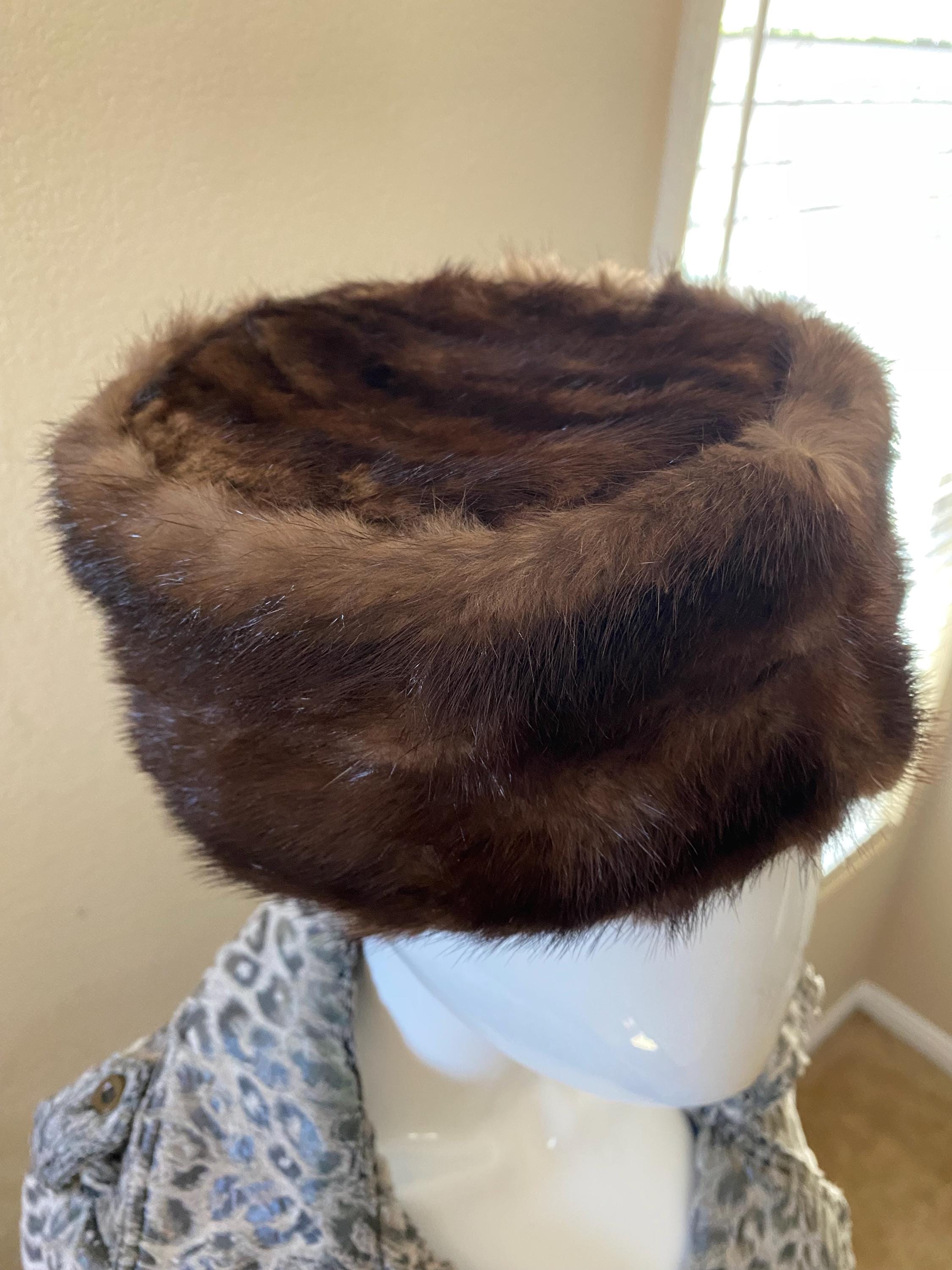 Mink Fur Pillbox Hat