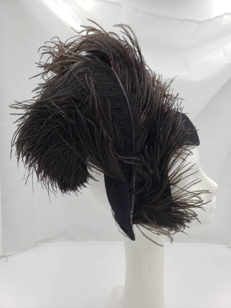 Ostrich Feather Hat Ladies Vintage 