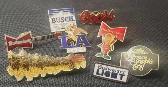 Beer Pin Set Vintage Budweiser