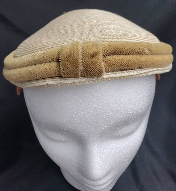Hat Henry G Ross New York Paris Velvet Trim Skull Cap Adjustable Vintage Fascinator