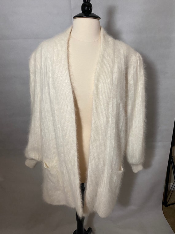 Vintage Angora Sweater// 80% Angora Cardigan// Ful