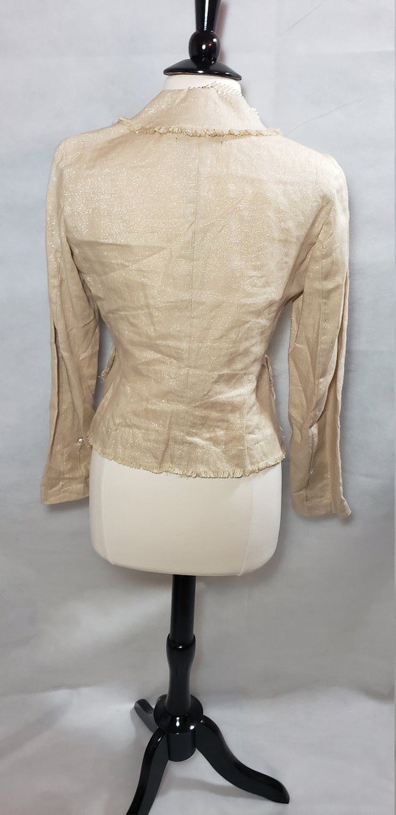 Boho Blazer ABS By Allen Schwartz Size Small Gold… - image 3