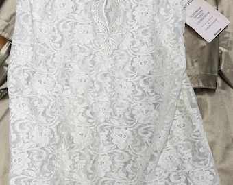 Vintage Loungewear Négligée, Lace, Transparent NWT USA Made Camisole Size Medium