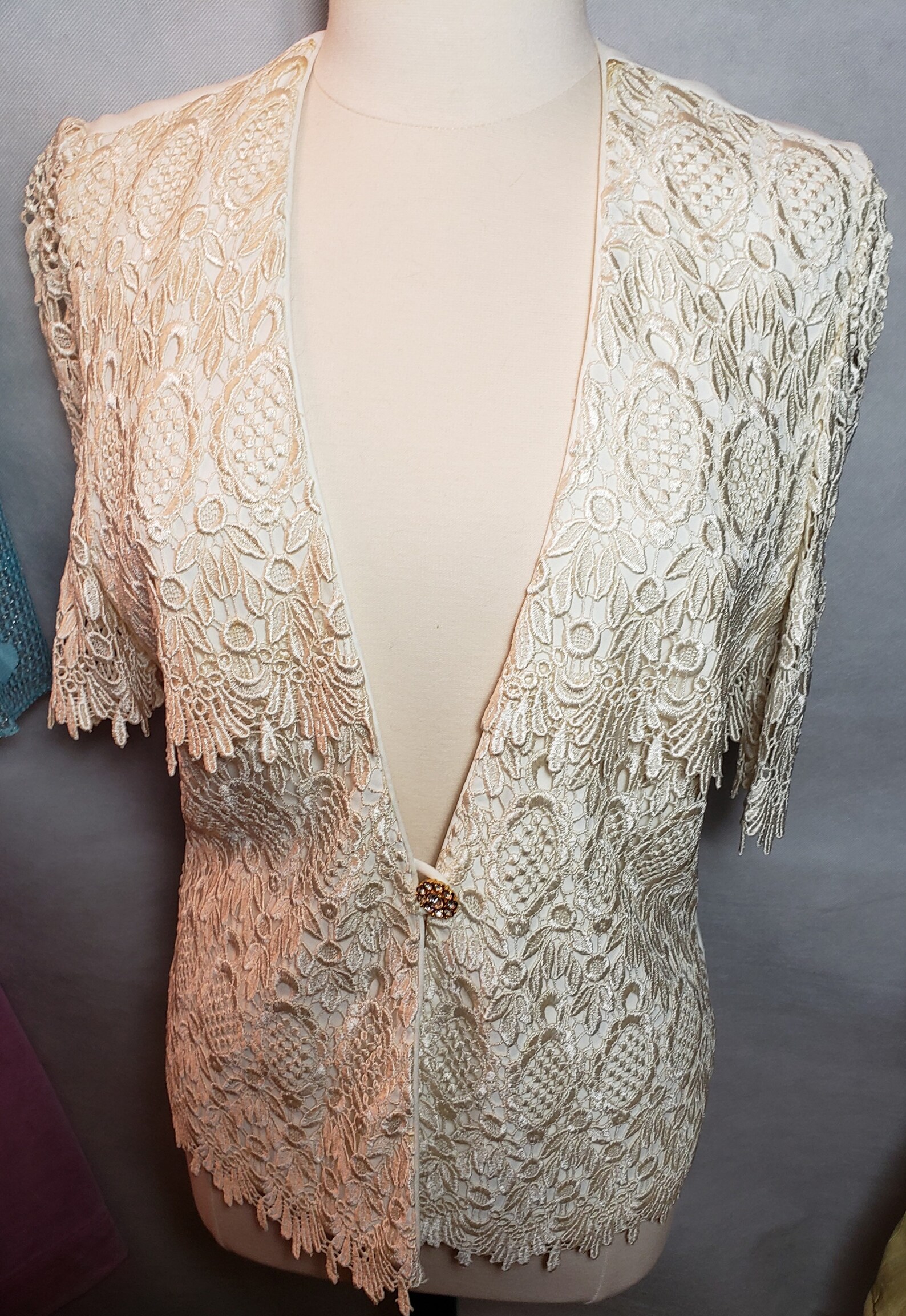 Vintage crochet jacket crochet blazer vintage blouse Etsy