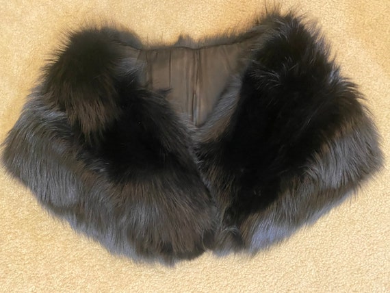 Elegant Black Faux Fur Shoulder Cape Shawl Wrap S… - image 5