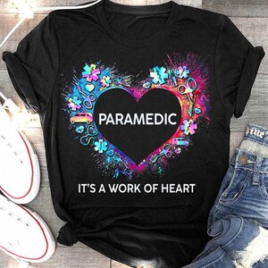 Caregiver Shirt,Caregiver gift for My Lover,Gift for Caregiver,Caregiver Hoodie-Patriotic Caregiver T-Shirt– Paramedic,It&#39;s A Work Of Heart.