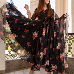 Organza anarkali dress discount