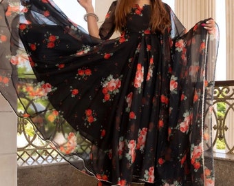 Organza Anarkalis - Etsy