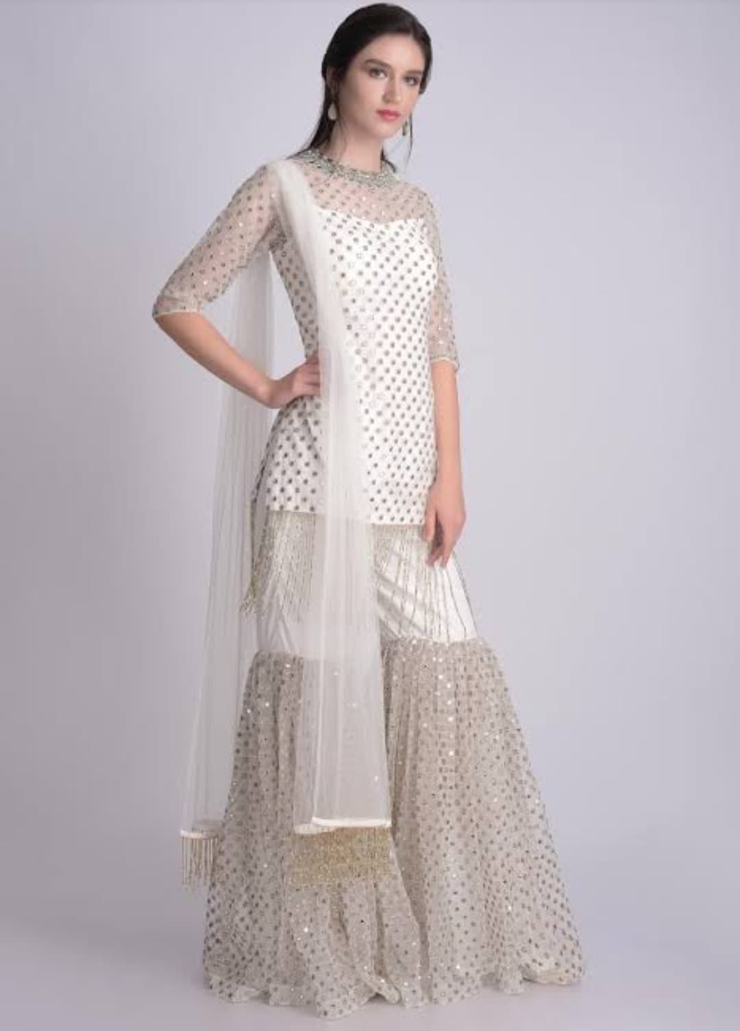 White Sharara Suit Designer Sharara ...