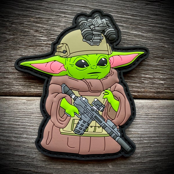 Baby Grunt 2.0 Tactical PVC Patch - Grogu Baby Yoda - Mandalorian Parody Fan Art - Military Grunt Operator