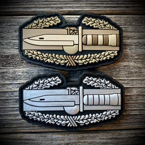 Combat Action Badge CAB Patch - PVC Morale Patch - Army - US Military - Colors: Silver and MultiCam