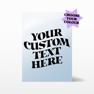 Wavy CUSTOM Mirror (Multiple Colours) Personalised, Your Text Here, Customise (Wall Art, Home Decor) Gift Idea