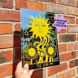 The Sun Mirror (Multiple Colours) Tarot Card, Major Arcana (Wall Art, Home Decor) Gift Idea