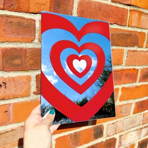 Heart Power A4 Mirror (Wall Art, Home Decor) Gift Idea