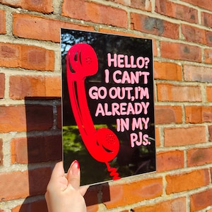 Hello I Can't A4 Mirror Home Decor