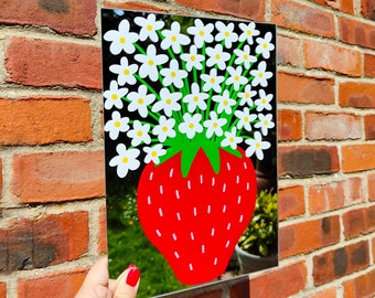 Strawberry Vase A4 Mirror