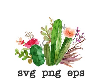 Download Watercolor Cactus Svg Etsy