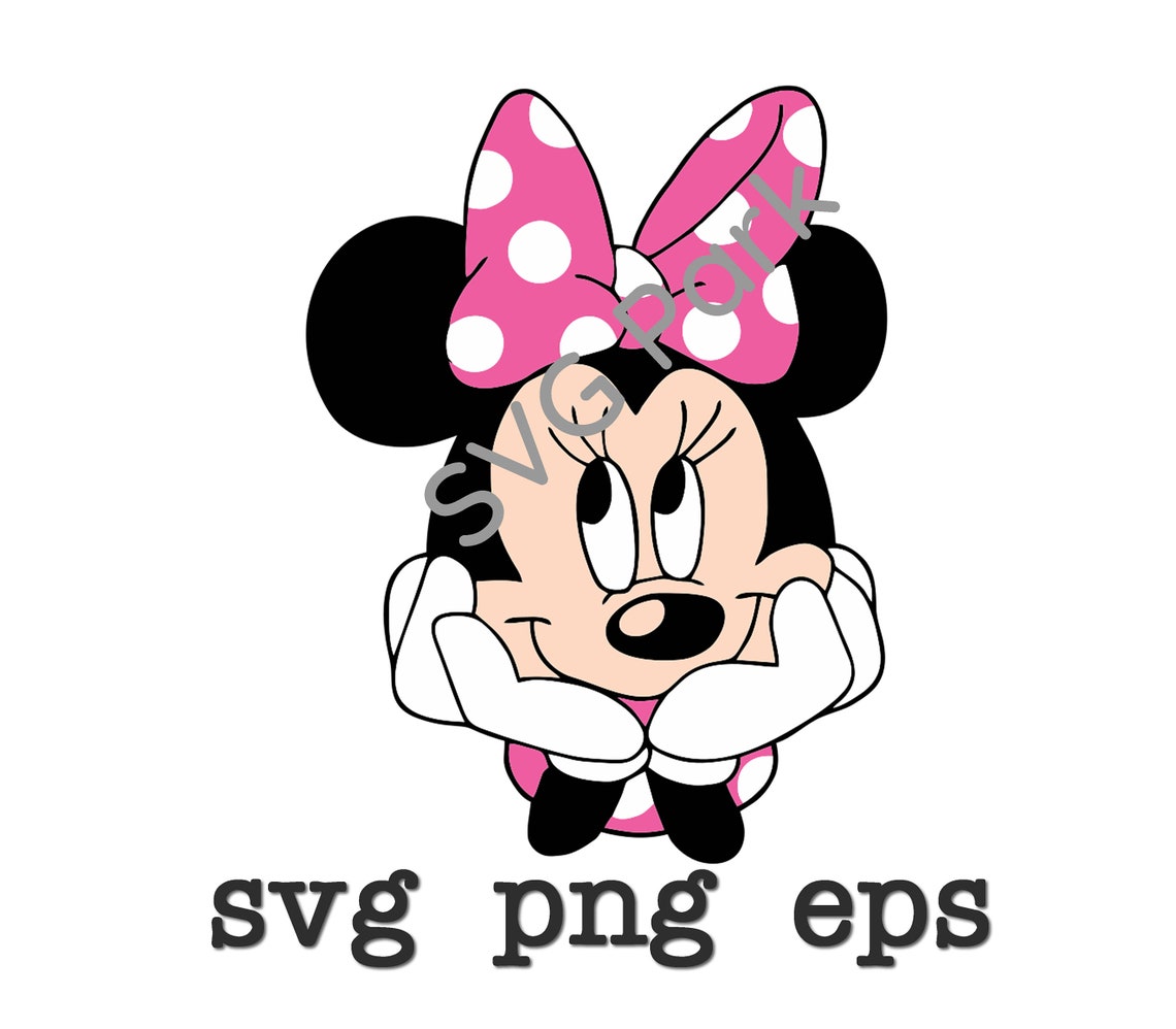 Minnie Mouse face svg png eps | Etsy