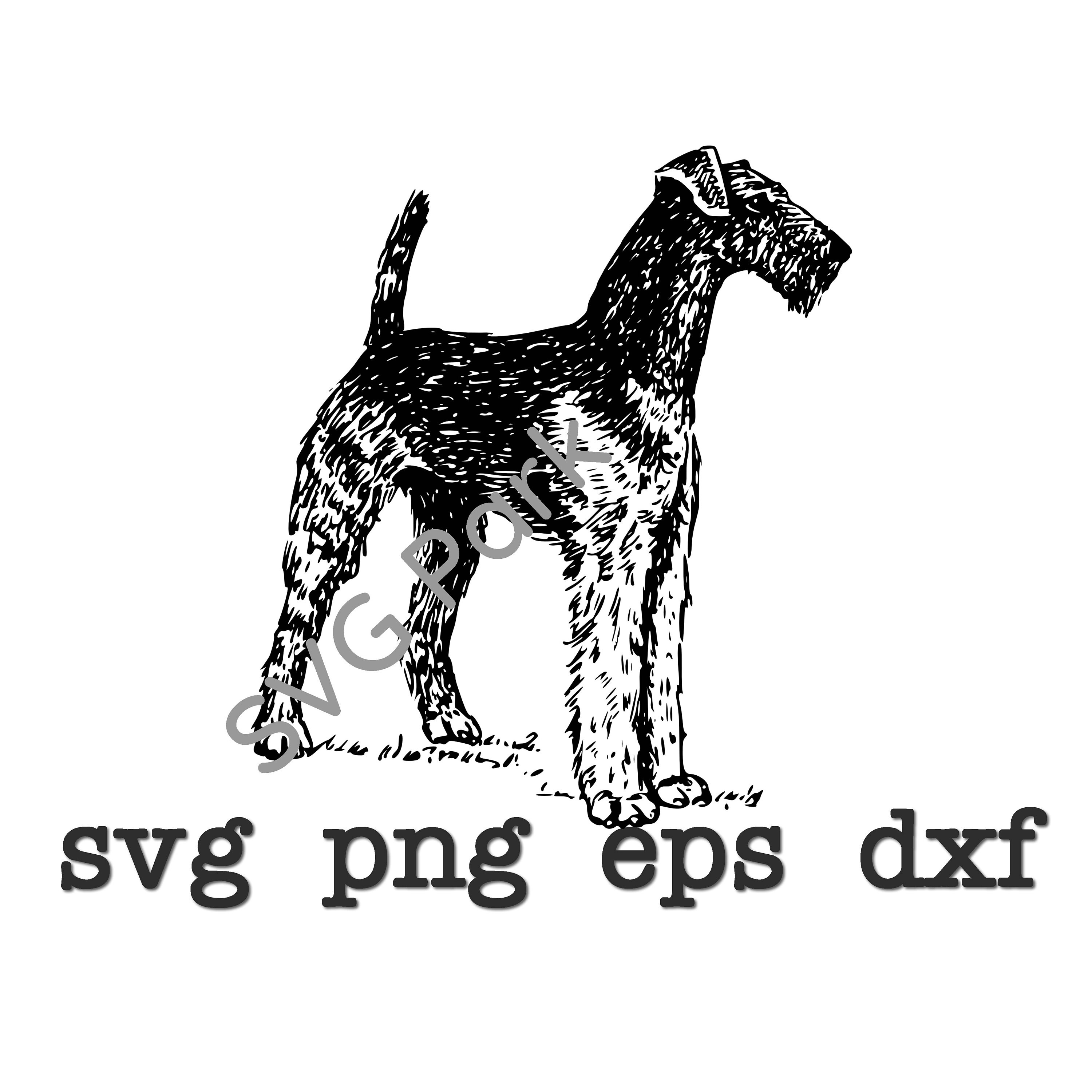 Airedale Terrier svg png eps dxf Hund Silhouette Cameo | Etsy
