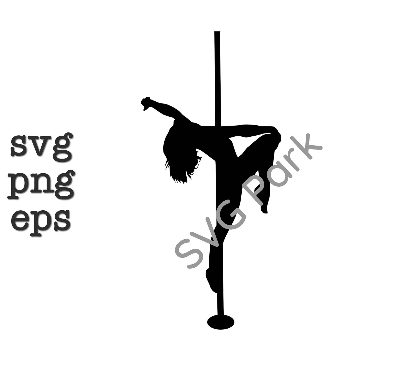 Pole dance Pole dancer silhouette svg png eps Etsy