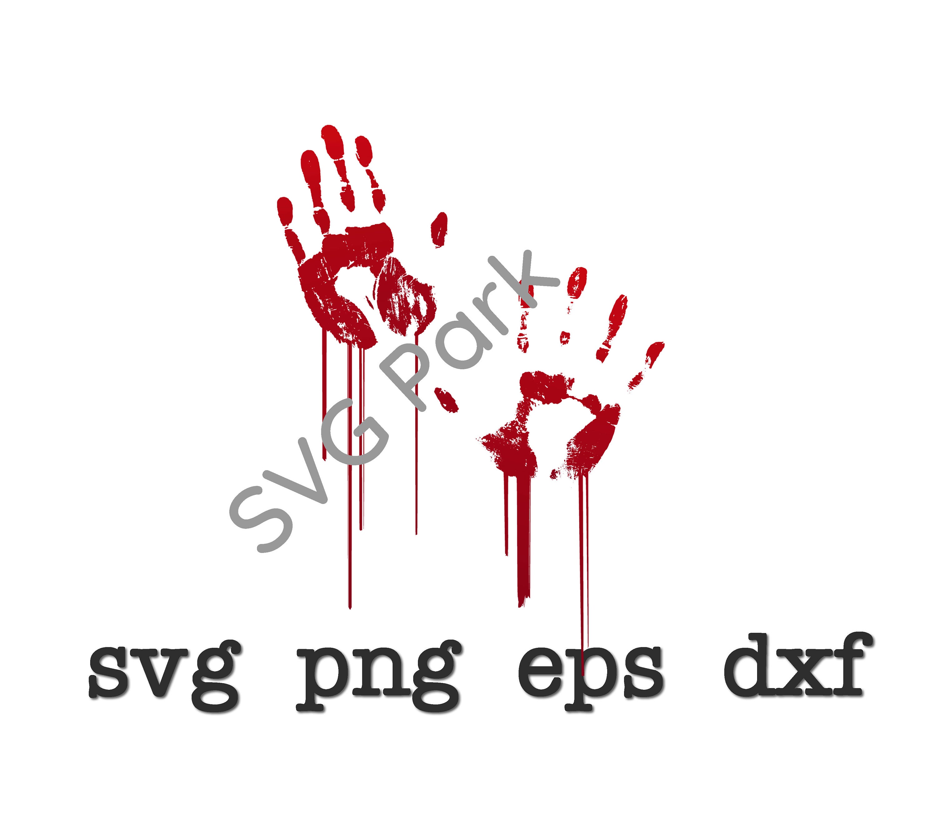 Bloody Handprint Hands Svg Png Eps Dxf Vektor Silhouette Etsy