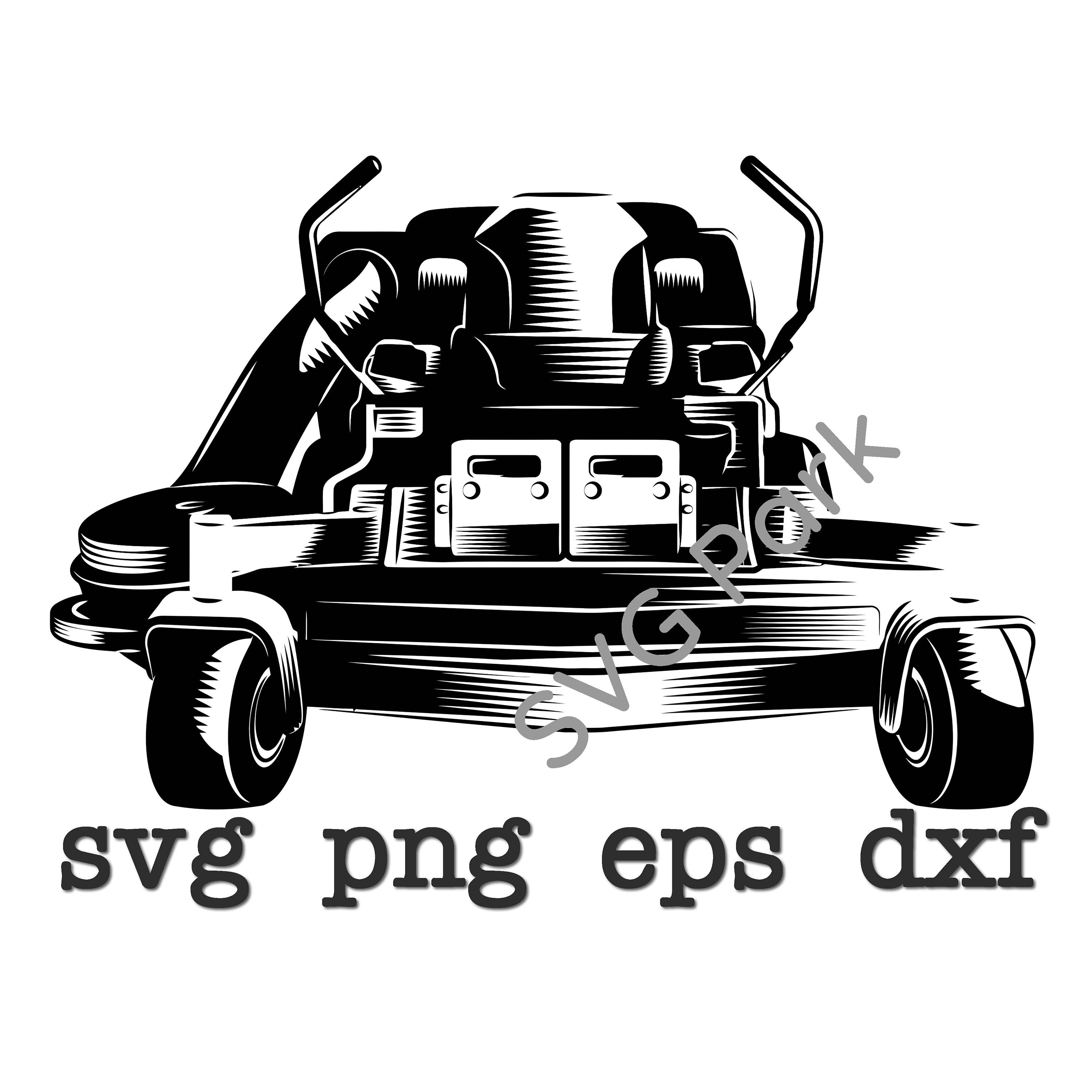 Zero Turn Lawn Mower svg png eps dxf Vector Silhouette | Etsy