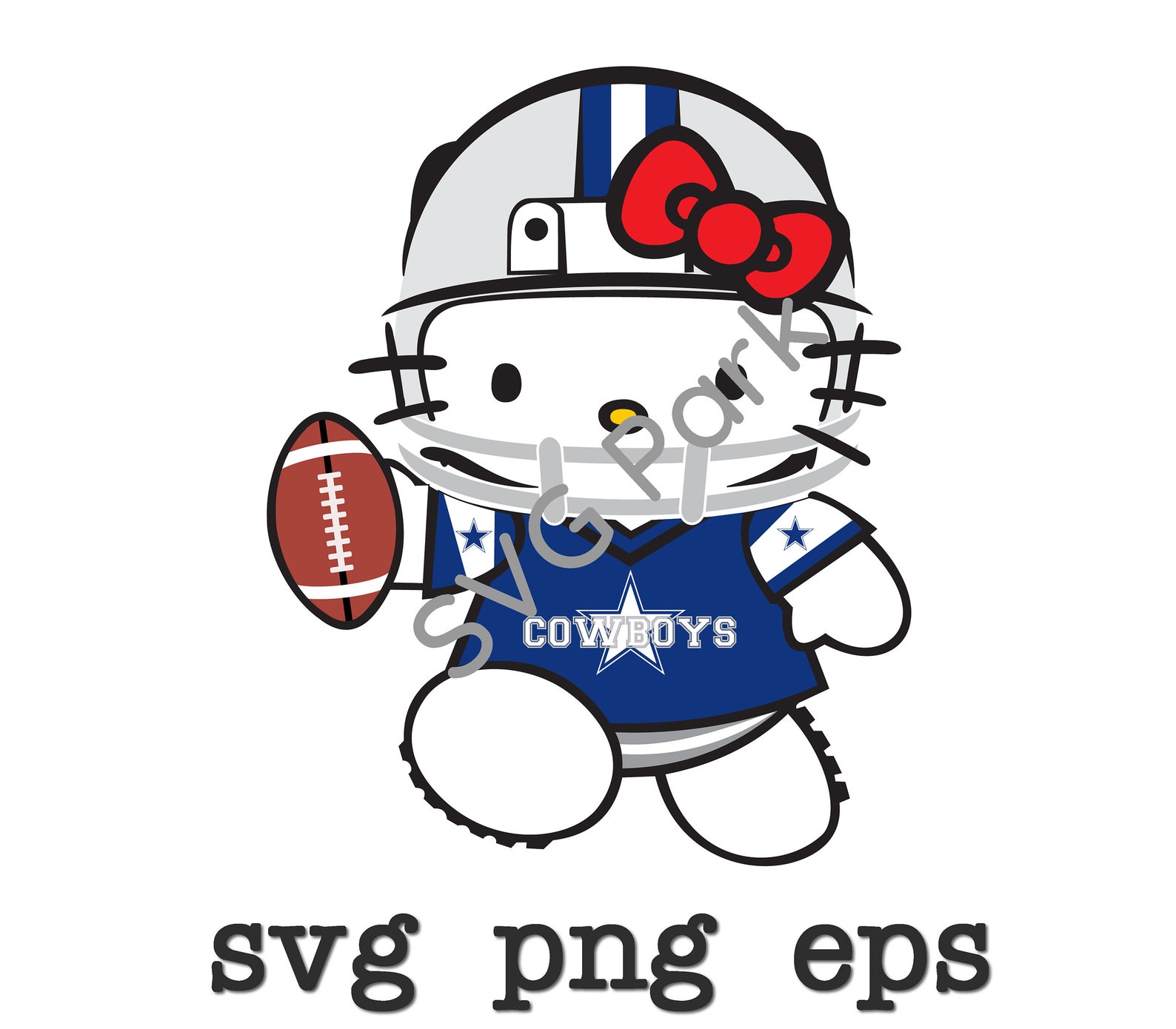 Hello Kitty Dallas Cowboys svg files png & eps | Etsy