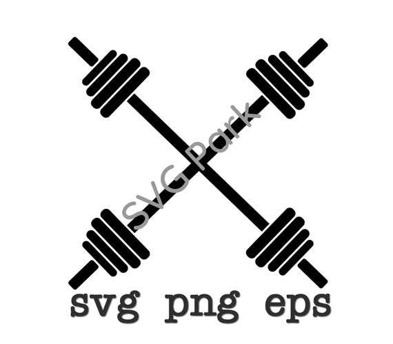 Bodybuilding Logo Crossed Dumbbell Bar Weightlifting Fitness | Etsy