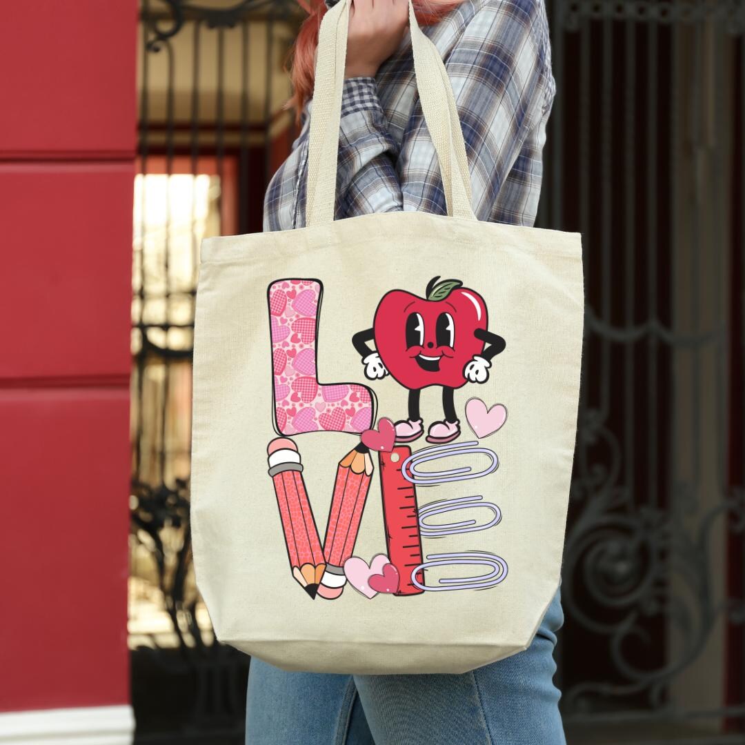 Valentine's Day Teacher Tote Bag | Cute Gift for Teachers | Heart ...