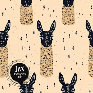 Llama Seamless Pattern, Llama Repeat, repeating pattern, pattern tile, small business pattern, fabric design tile, Alpaca pattern file