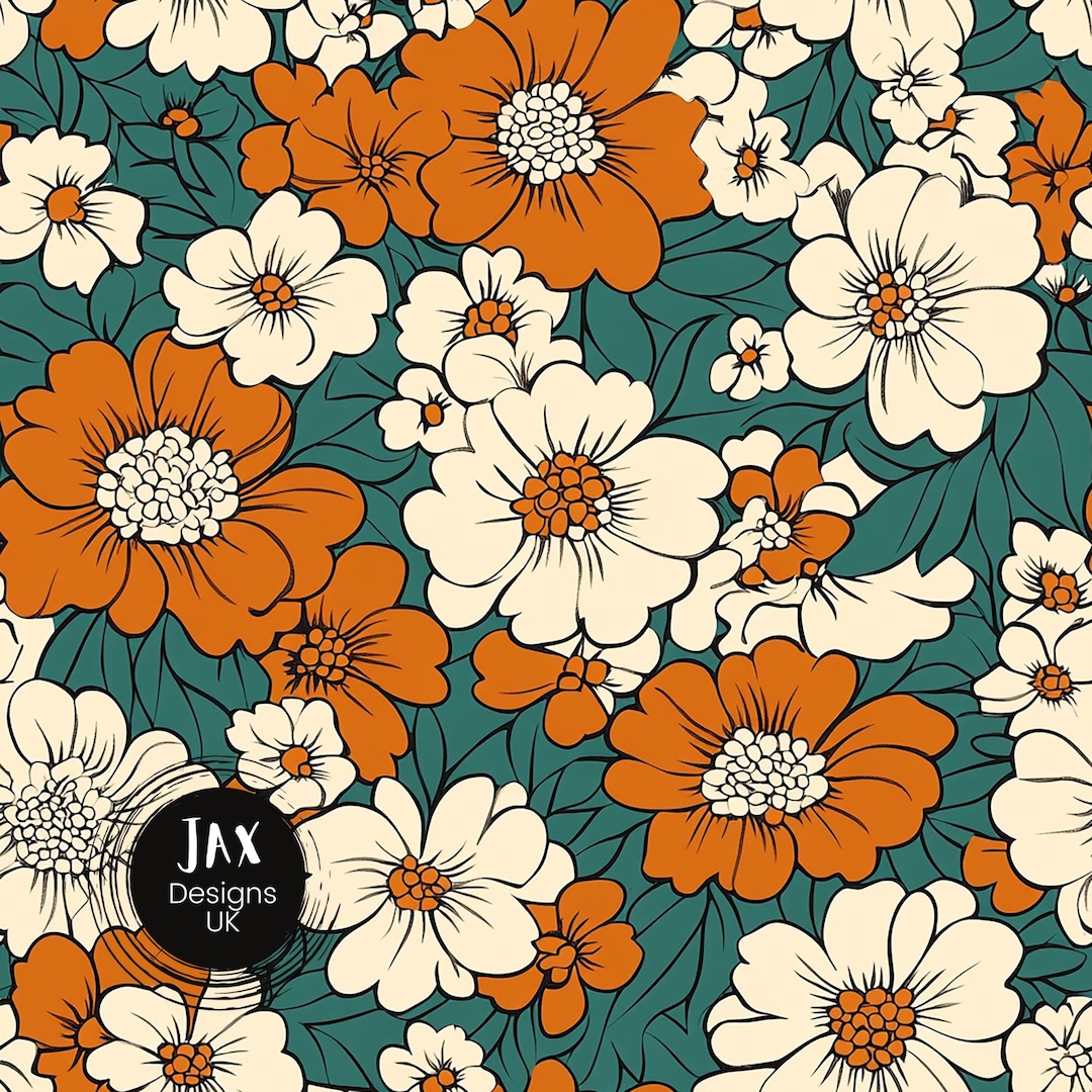 Retro Floral Seamless Pattern File, Floral Fabric Print, Sublimation ...