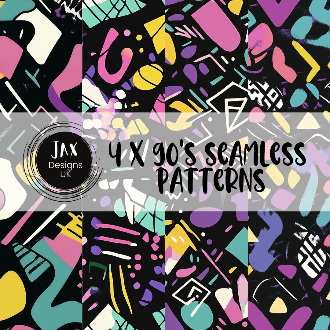 90s Seamless Pattern, 90s Neon Nostalgia, Abstract, Pop Culture Retro ...