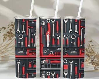 3D Toolbox Tumbler Wrap, Skinny Tumbler Wrap for Men, Gifts for Men, DIY enthusiasts Tumbler, men's tumblerful tumbler, Gift for Dad