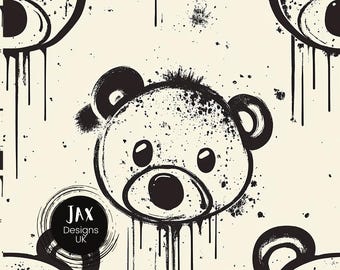 Teddy Seamless Pattern File, Fabric Print, Sublimation,  Repeating Pattern, Digital Paper, Surface Pattern,, Alternative Fabric Design Tile
