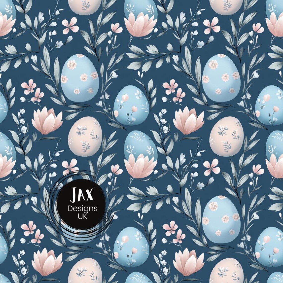 Easter Seamless Pattern File, Blue Easter Pattern, Repeating Pattern ...
