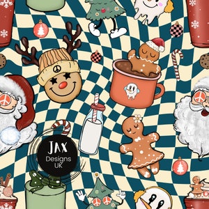 Christmas Seamless Pattern, Alternative Christmas Repeating Tile, Retro Christmas Pattern Designs Download, Small Business Use Pattern File