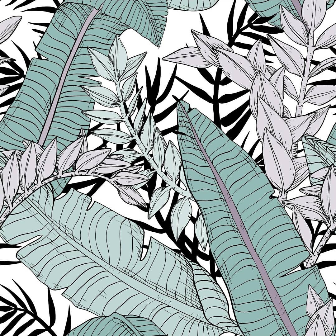 Palm Leaf Jersey Fabric Leaves Knit Fabric Stretch Fabric | Etsy