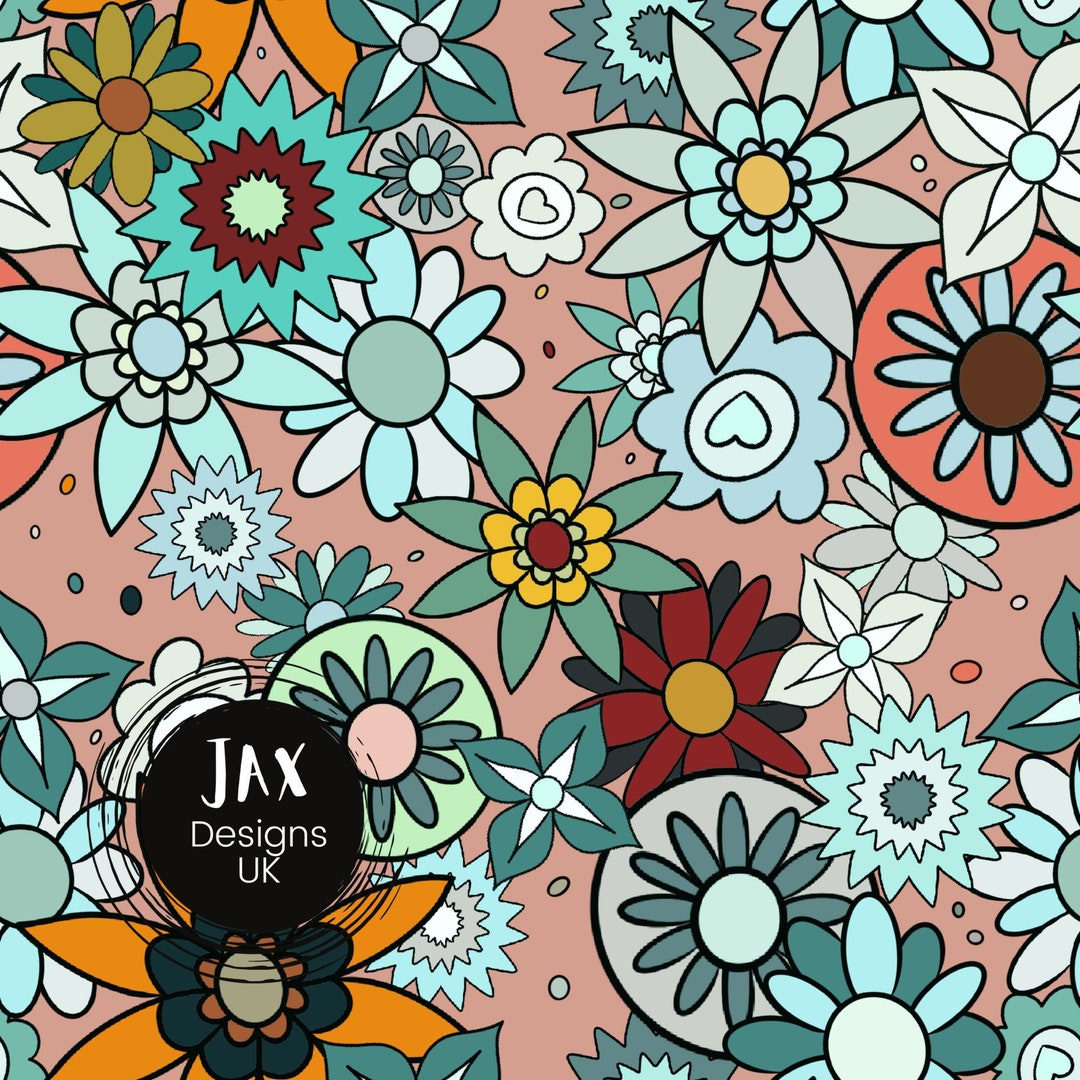 Retro Floral Seamless Pattern, Fabric Print, Sublimation, Repeating ...