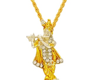 Gold Krishna Pendant - Etsy Australia